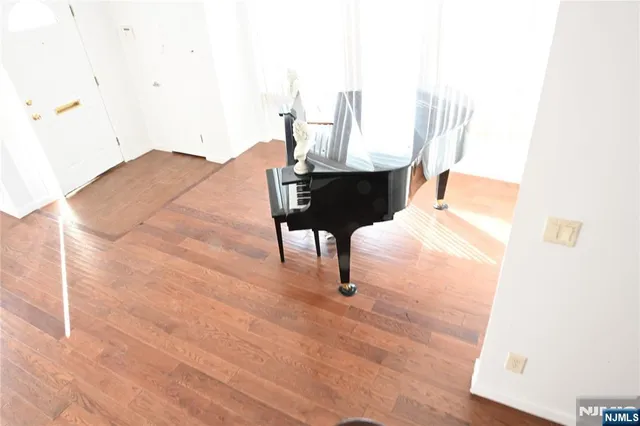 a view of a room with a table and chair