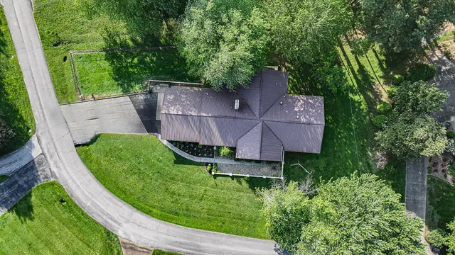an aerial view of a house