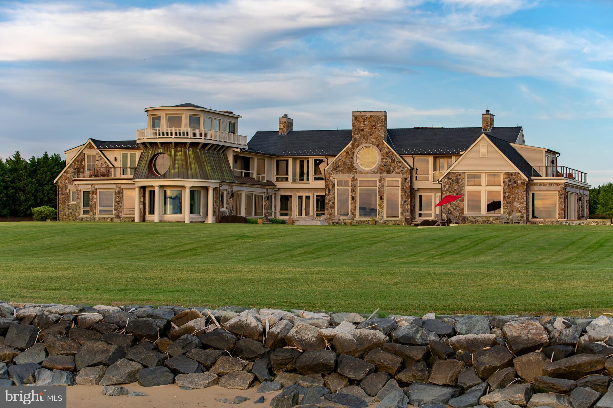 7402 Kent Point Road Stevensville, MD 21666 - Photo 16 of 134 View back to house from private beach at dusk