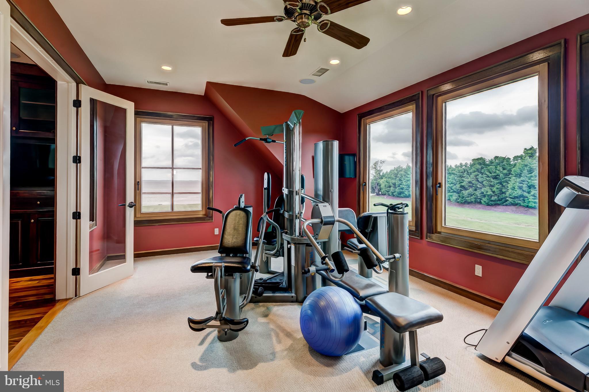 7402 Kent Point Road Stevensville, MD 21666 - Photo 64 of 134 Gym off office with wet bar and half bath