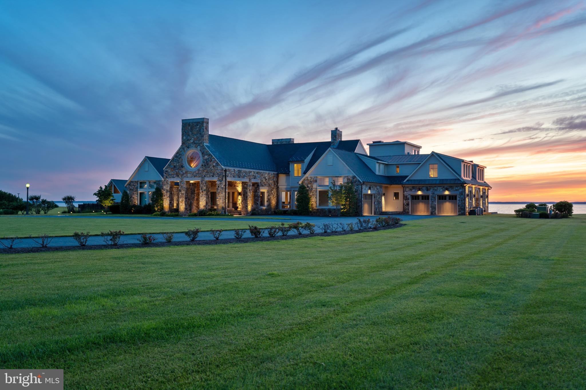 7402 Kent Point Road Stevensville, MD 21666 - Photo 8 of 134 Exterior shot at dusk with great accent lighting