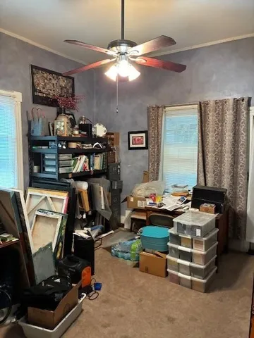 a room with gym equipment