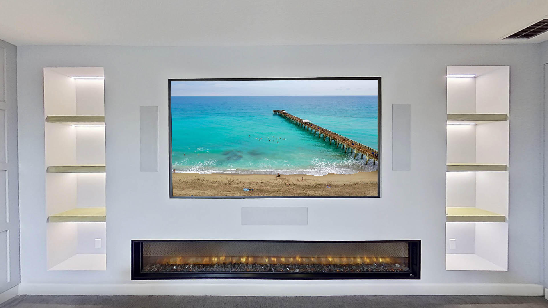 102 Cerulean Key Way Jupiter, FL 33478 - Photo 42 of 85 98" Sony Display | Linear Fireplace