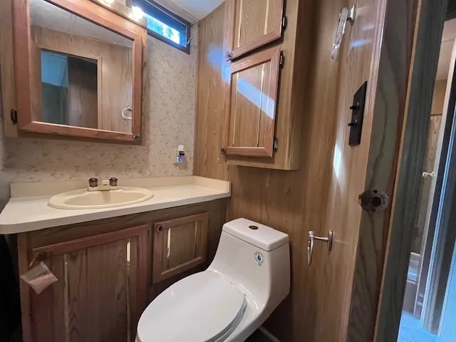a bathroom with a sink and a shower