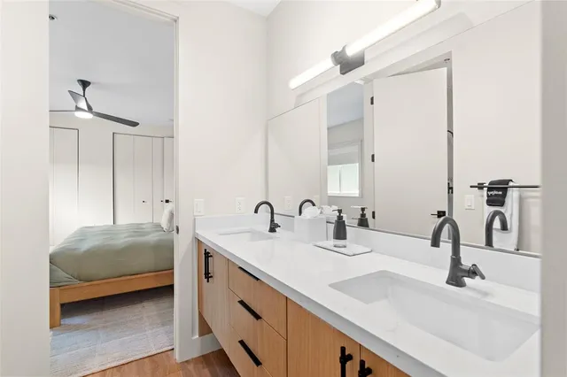 a bathroom with a shower
