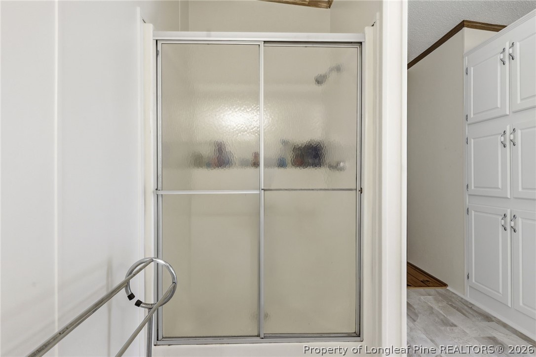 10400 Ruth Vinson Road Autryville, NC 28318 - Photo 33 of 49 a bathroom with a glass shower door
