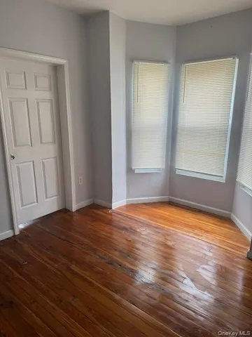 a view of a small space with a fan