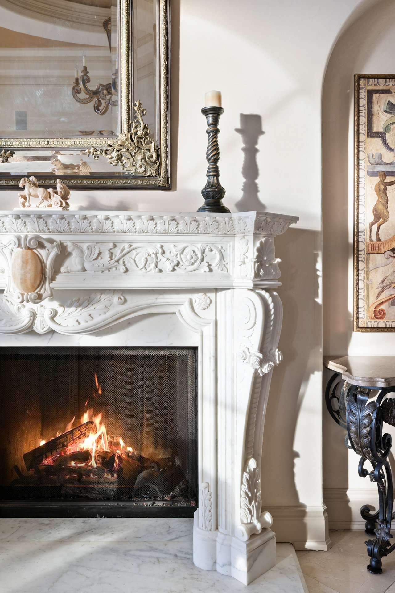 12400 Cedar Street Austin, TX 78732 - Photo 18 of 39 a fireplace with a clock on it