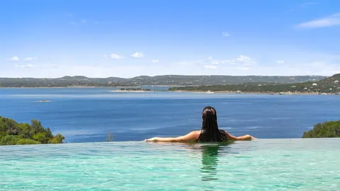 a ocean view with a lake view