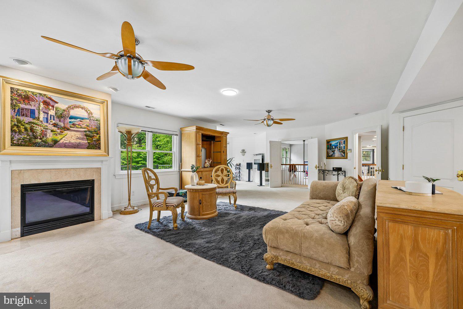 13120 Esworthy Road Potomac, MD 20854 - Photo 39 of 80 Primary Bedroom w/Fireplace and Pool Views
