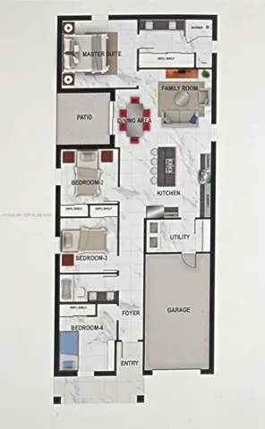 a kitchen with stainless steel appliances cabinets and chairs