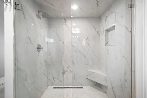 a bathroom with a shower