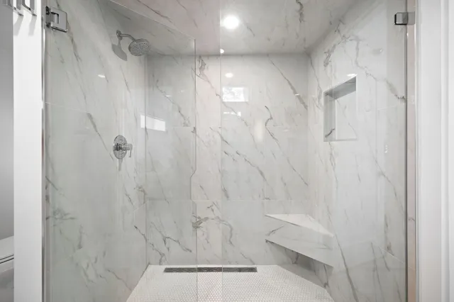 a bathroom with a shower