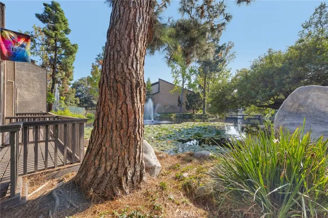 a view of backyard with green space
