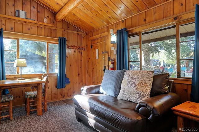 a outdoor living space with furniture