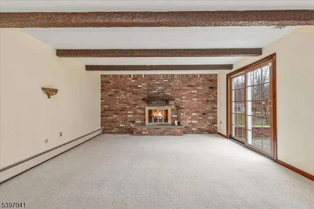 an empty room with sliding door