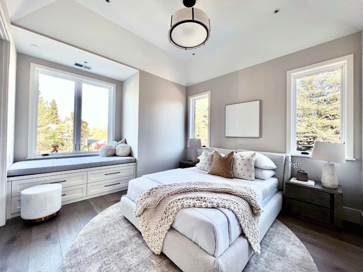 60 Shearer Drive Atherton, CA 94027 - Photo 18 of 39 a bedroom with a bed and a large window