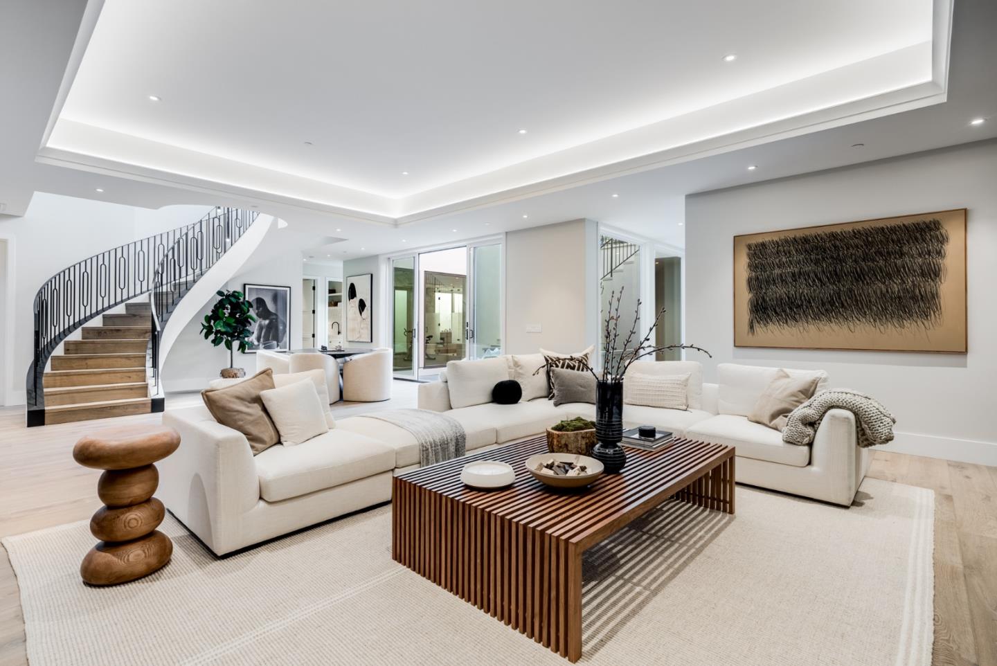 60 Shearer Drive Atherton, CA 94027 - Photo 23 of 39 a living room with furniture and a flat screen tv