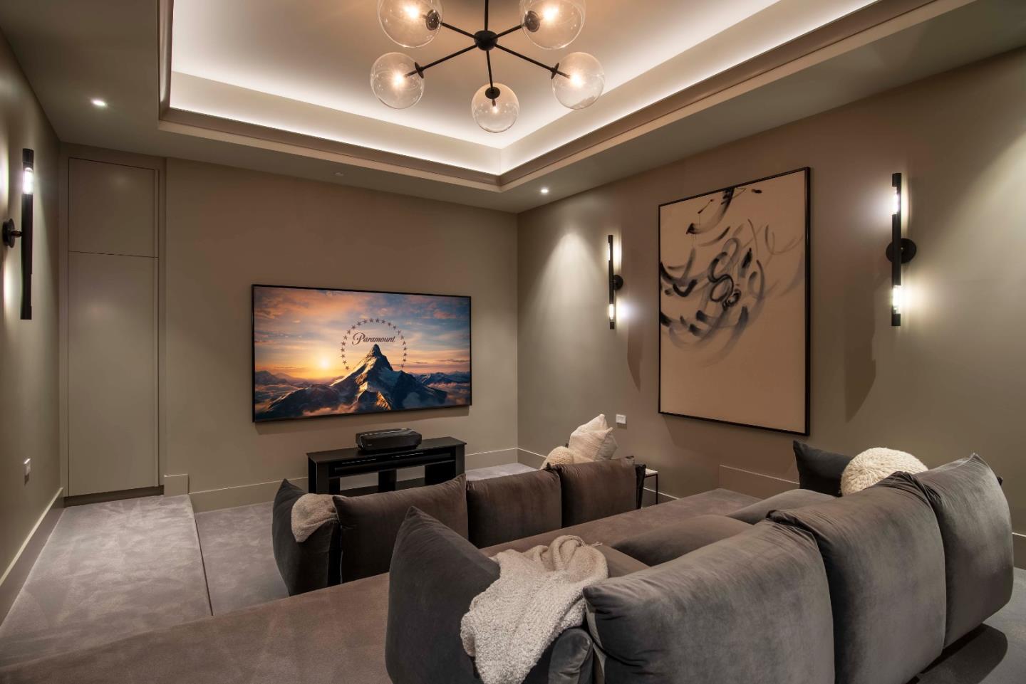 60 Shearer Drive Atherton, CA 94027 - Photo 26 of 39 a living room with furniture and a flat screen tv