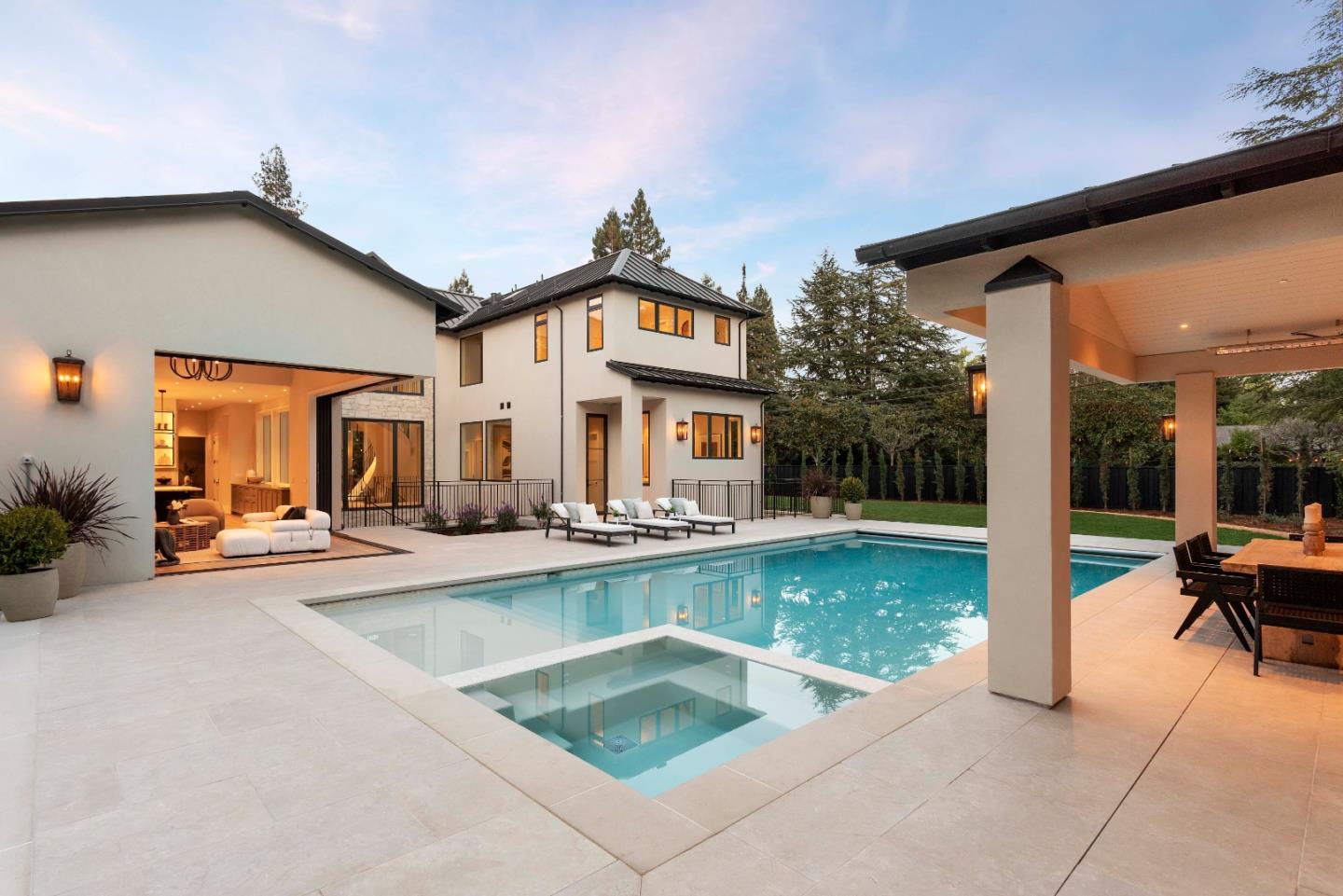 60 Shearer Drive Atherton, CA 94027 - Photo 32 of 39 a view of a house with swimming pool and a yard