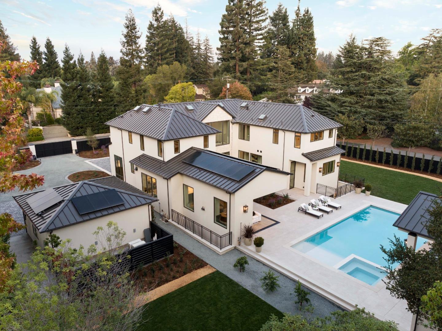 60 Shearer Drive Atherton, CA 94027 - Photo 35 of 39 a aerial view of a house with a yard