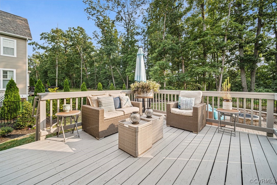 1330 Miners Trail Road Midlothian, VA 23114 - Photo 38 of 49 a view of a deck with furniture and wooden floor