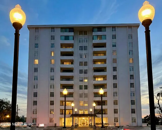 a view of a balcony with lamp