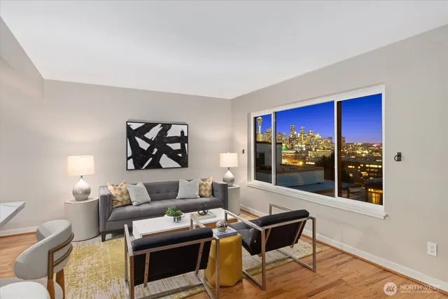 a living room with furniture