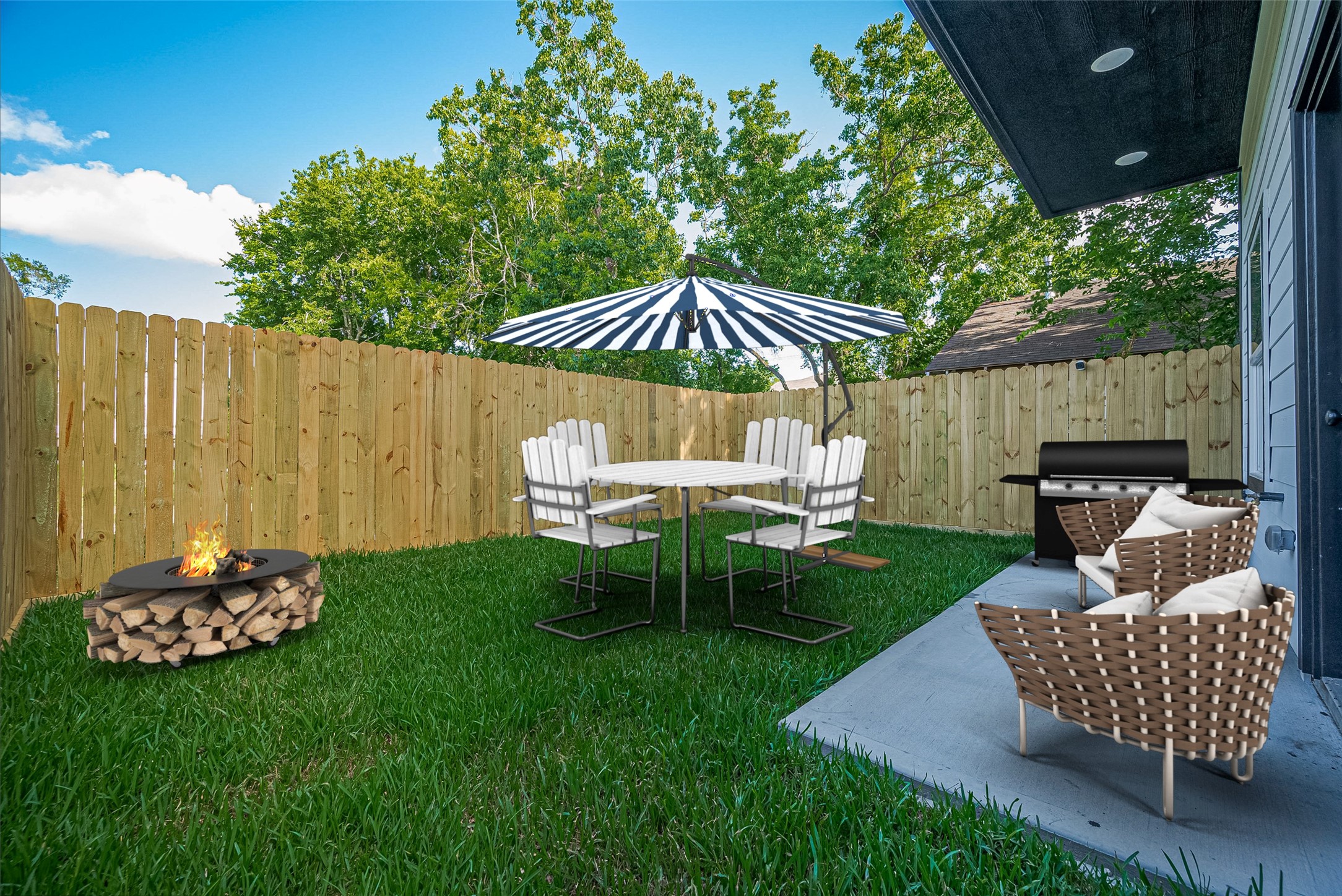 6747 Liverpool Street Houston, TX 77021 - Photo 3 of 18 The lush backyard is fully enclosed for privacy—ideal for entertaining, kids, or pets. **Area has been virtually staged.