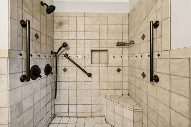 a bathroom with a shower
