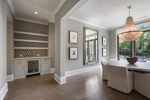a view of a hallway with a white walls