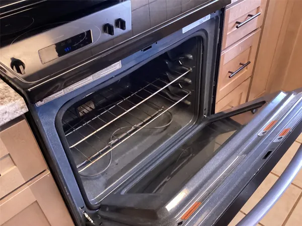 a close up of a stove top oven