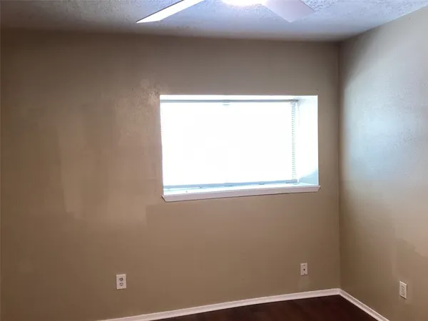 a view of a small space with a window