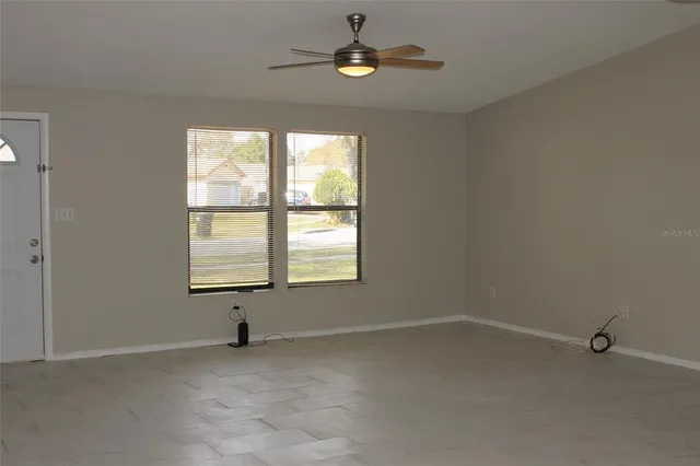 an empty room with a window