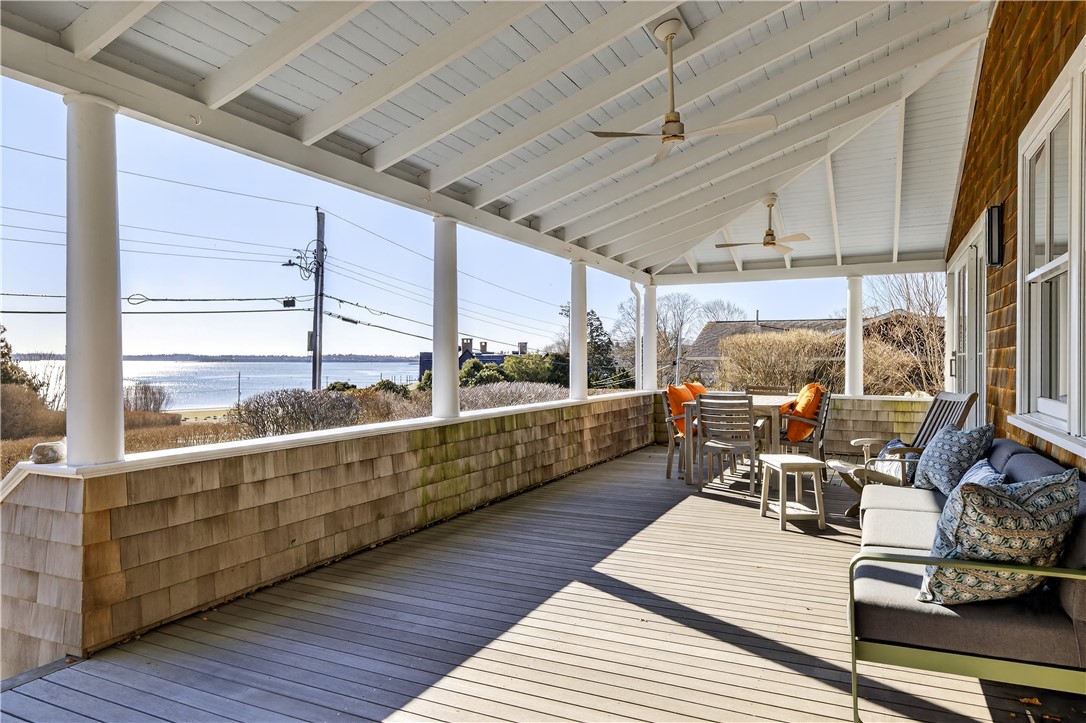 47 Longfellow Road Jamestown, RI 02835 - Photo 32 of 34 Large front Porch overlooking Jamestown Harbor to Newport and Ft. Adams
