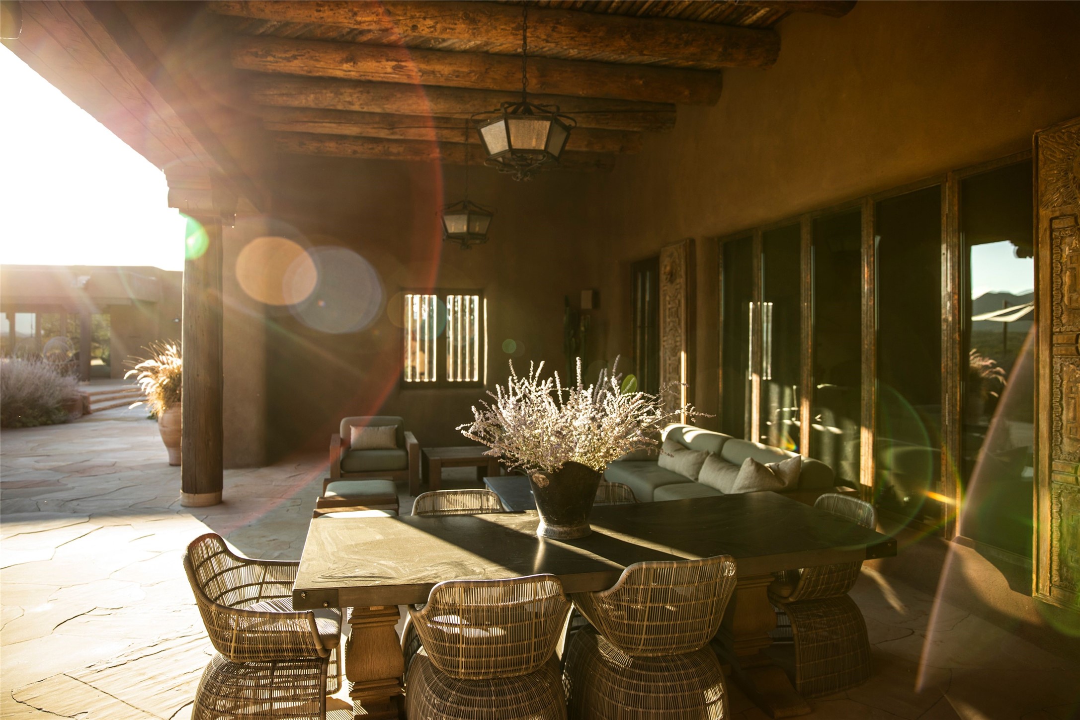 37 Rancho Alegre Road Santa Fe, NM 87508 - Photo 34 of 69 Poolside Portal & Dining