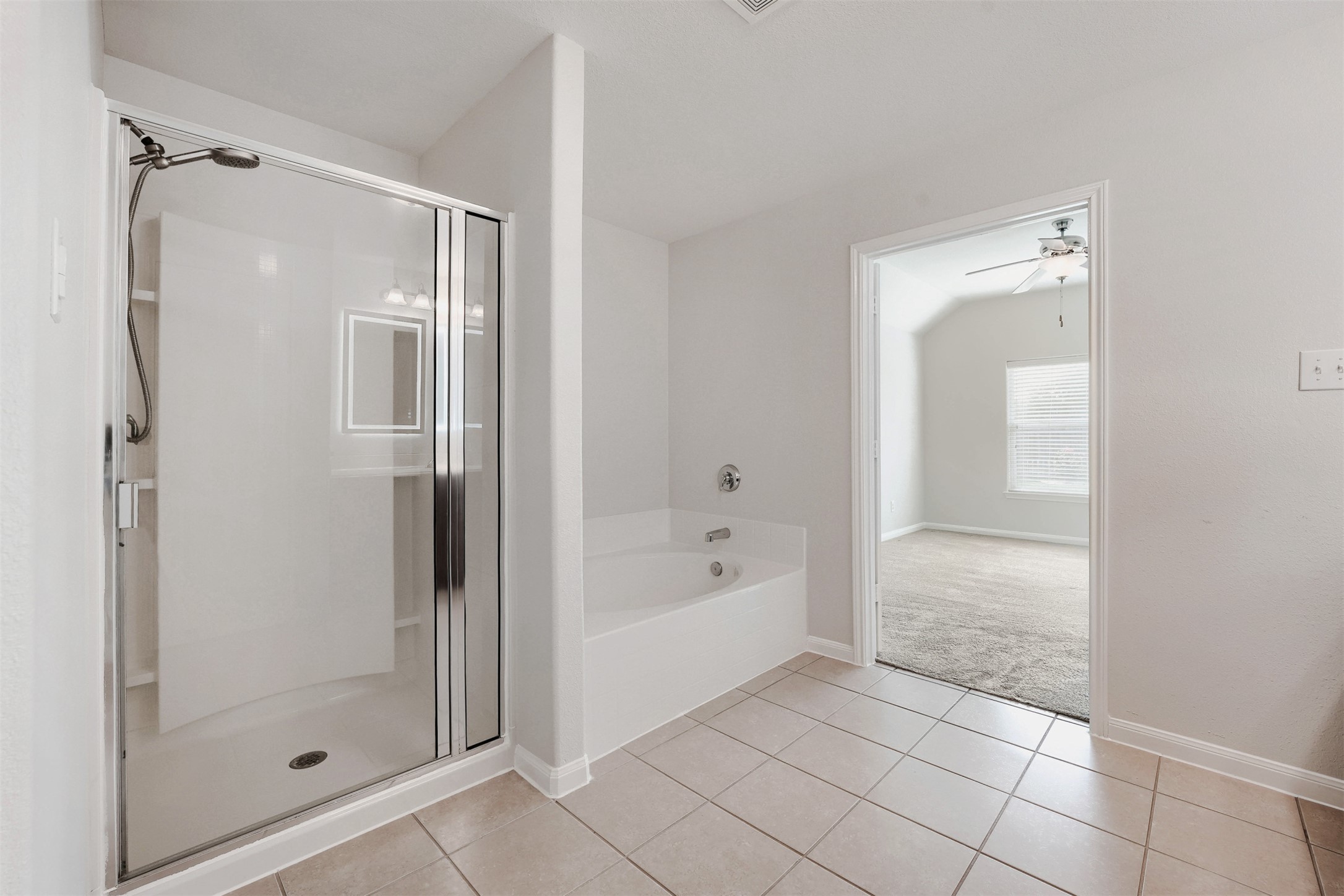 13408 Clara Martin Road Manor, TX 78653 - Photo 18 of 27 a bathroom with a bathtub and a shower
