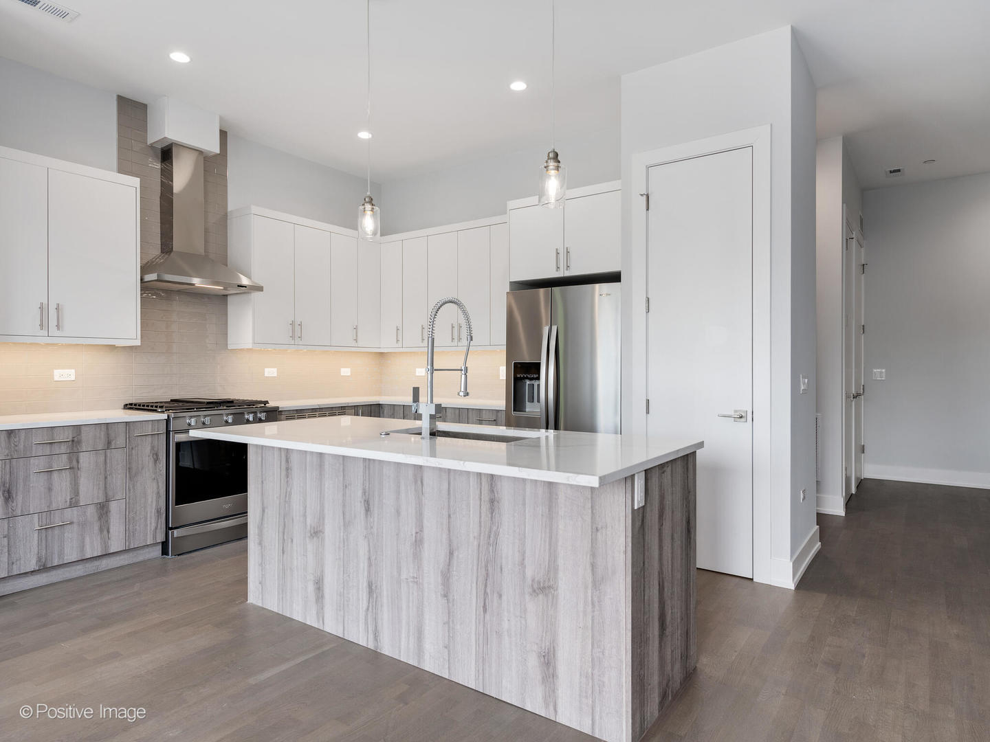 2139 West Madison Street, Unit 212 Chicago, IL 60612 - Photo 3 of 11 a kitchen with stainless steel appliances a refrigerator and a sink