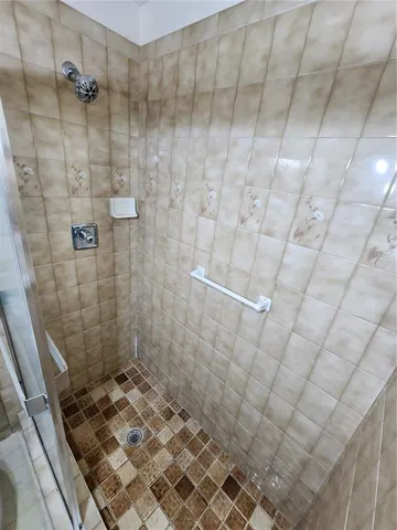 a bathroom with a shower