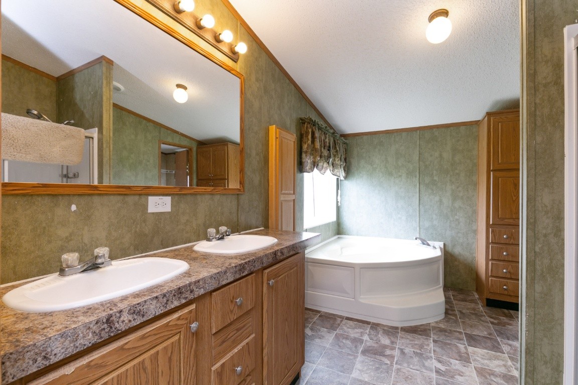 399 Calvert Ridge Road Westmoreland, TN 37186 - Photo 17 of 31 a bathroom with a granite countertop sink and a mirror
