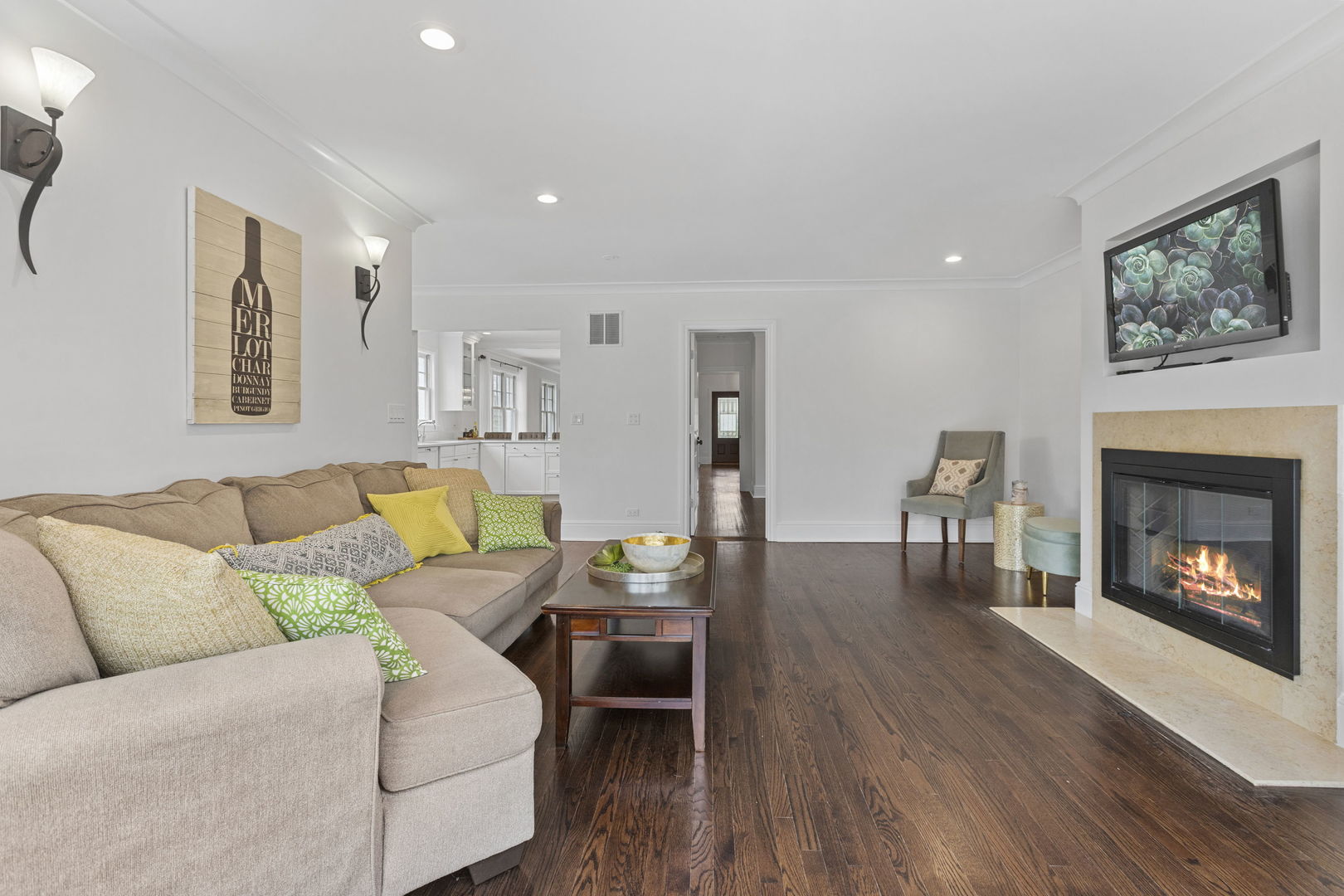 91 Wagner Road Northfield, IL 60093 - Photo 12 of 32 a living room with furniture and a fireplace