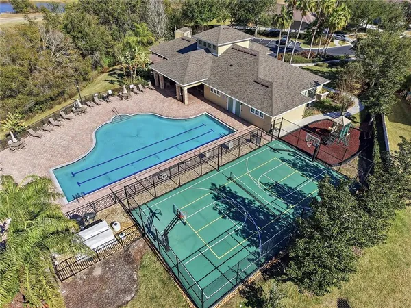 an aerial view of a house