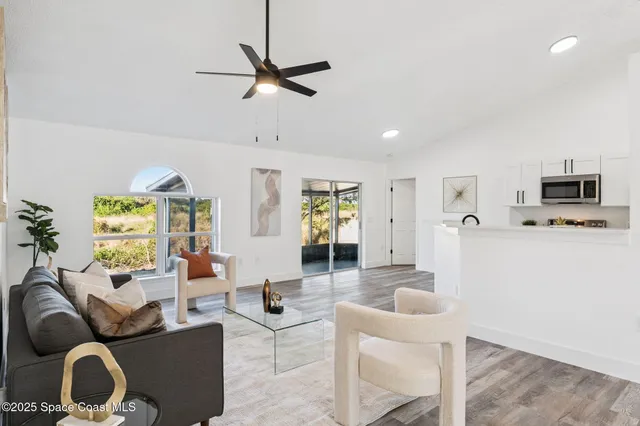 a living room with furniture