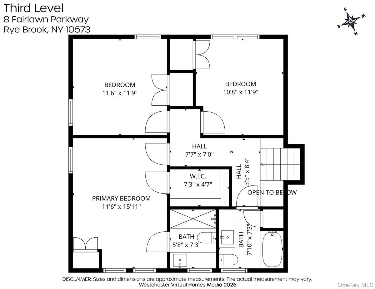 8 Fairlawn Parkway Rye Brook, NY 10573 - Photo 24 of 25 Second Floor-Primary Bedroom/Bath, Bedroom, Bedroom, Hall Bath
