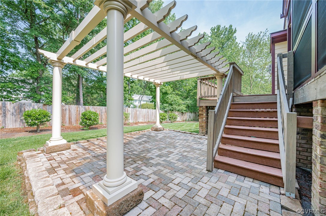 1787 South Dover Pointe Road Henrico, VA 23238 - Photo 45 of 48 Captivating Stone Pave Patio with Pergola