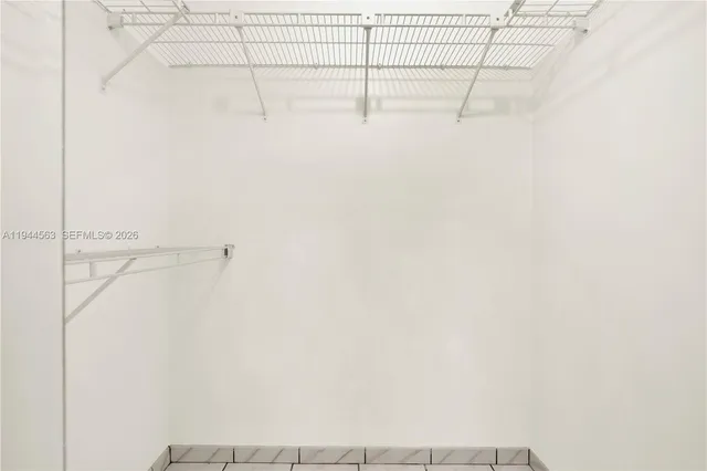 a view of small space with racks on the wall