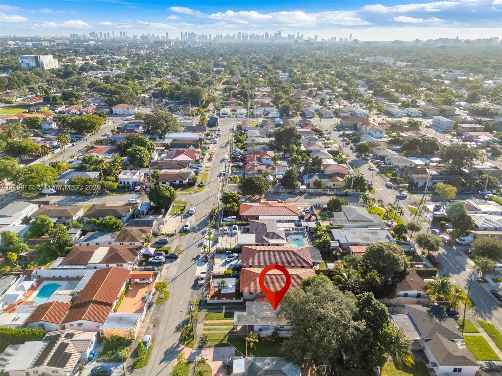 an aerial view of a city