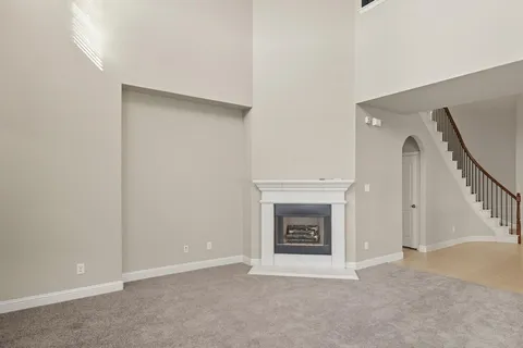 a view of a livingroom with a fireplace