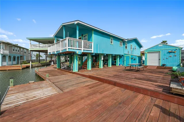 a view of a lake with houses