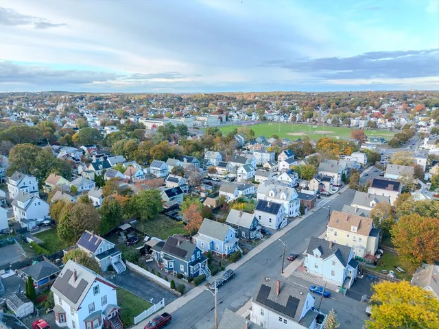 an aerial view of a city